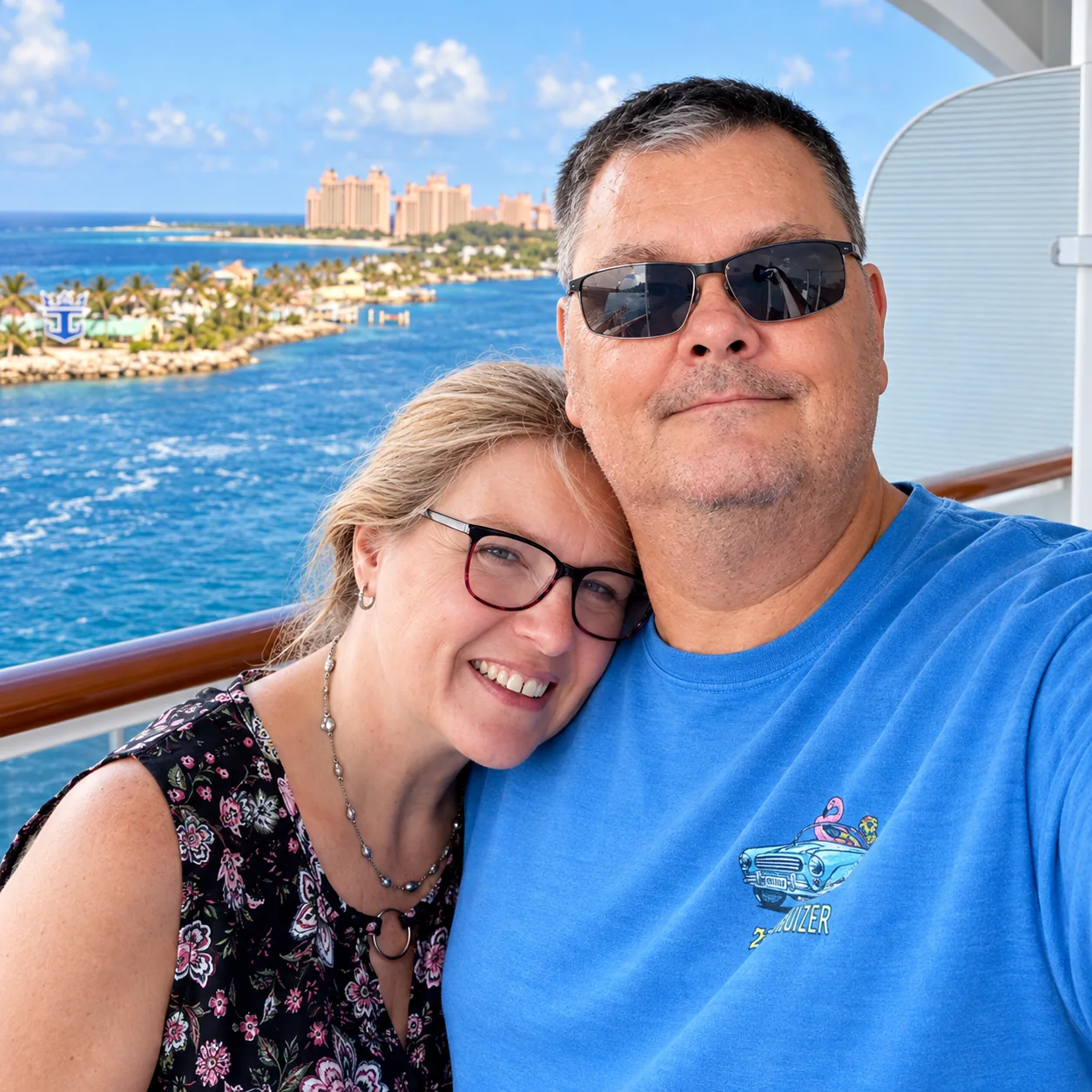 Bryan and Heidi enjoying a cruise vacation